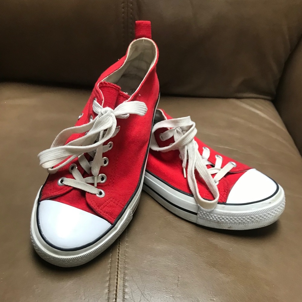 Red sneakers like converse
